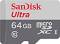 Micro SDHC ����� ����� 64 GB SanDisk - Class 10, U1, A1 ��� SD ������� �� ������� Ultra - 
