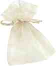 Торбичка за подарък от органза - кремава - 