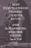 Archiv fur mittelalterliche Philosophie und Kultur - Heft XXIII       -  XXIII - 