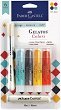 Акварелни пастели Faber-Castell Mix & Match 50's Diner - 4 цвята, инструмент за точки и четка от серията Gelatos - 