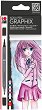 Акварелни маркери Marabu Ma Ke Manga - 6 цвята от серията Graphix - 