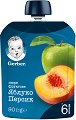 Nestle Gerber - Пауч ябълка и праскова - Опаковка от 90 g за бебета над 6 месеца - 