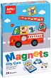 Автомобилите в града - Детски комплект за игра с магнити - 