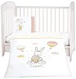 Бебешки спален комплект 3 части Kikka Boo - За легла 60 x 120 cm и 70 x 140 cm, от серията Rabbits In Love - 