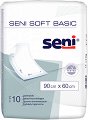 Еднократни абсорбиращи чаршафи Seni Soft Basic - 90 x 60 cm, 10 броя - 