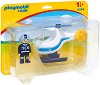 Детски конструктор - Playmobil Полицай и хеликоптер - От серията Playmobil: 1.2.3 - 