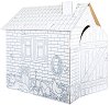 Детска къща от картон за оцветяване Small foot - С размери 87 / 88 / 71 cm - 