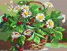 Рисуване по номера Rosa - Маргаритки и горски ягоди - 45 x 35 cm - 
