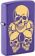   Zippo Skulls Purple Matt