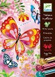 Оцветявай с брокат Djeco - Пеперуди - Творчески комплект за рисуване - 