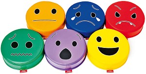 Възглавници за сядане с емоции Nowa Szkola - 6 броя - образователен комплект