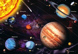 Слънчевата система - Неонов пъзел от 1000 части - пъзел