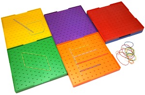 Геоборд Wissner - 6 броя, 23 x 23 cm - образователен комплект