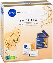 Подаръчен комплект Nivea Beautiful Age 55+ - олио