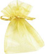Торбичка за подарък от органза - жълта