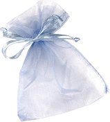 Торбичка за подарък от органза KPC - Светло синя