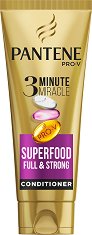 Pantene 3 Minute Miracle Superfood Full & Strong Conditioner - шампоан