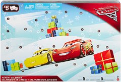 Коледен календар Mattel - Колите - играчка
