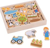 Дървени магнити - Ферма - играчка