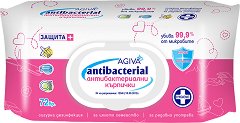 Антибактериални мокри кърпички Agiva Hygiene+ - гъба за баня