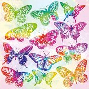 Салфетки за декупаж Ambiente - Акварелни пеперуди