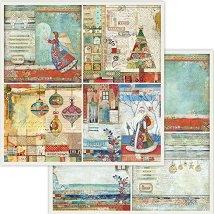 Хартия за скрапбукинг Stamperia - Коледни картички