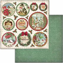 Хартия за скрапбукинг Stamperia - Коледни орнаменти