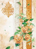 Декупажна хартия Stamperia - Оражеви цветя
