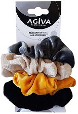 Скрънчи ластици за коса Agiva - червило