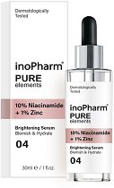 InoPharm Pure Elements 10% Niacinamide + 1% Zinc Brightening Serum - руж