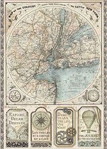 Декупажна хартия Stamperia - Карта на Ню Йорк