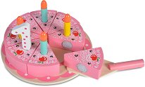 Дървена торта за рязане Moni - Happy Birthday - несесер