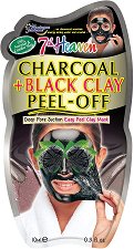 7th Heaven Charcoal & Black Clay Peel-Off Face Mask -   