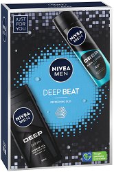 Подаръчен комплект Nivea Men Deep Beat - крем