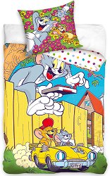 Детски двулицев спален комплект 2 части Sonne Tom & Jerry Happy - 
